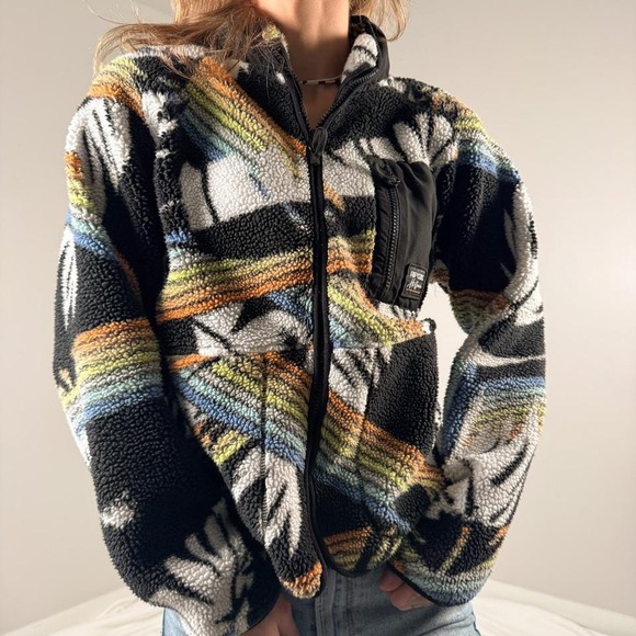 Rip Curl Retro Fleece Zip Jacket – Size Small - Picture 4 of 4